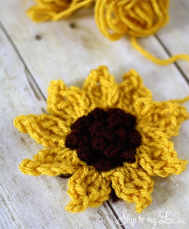 fall crochet patterns - sunflower