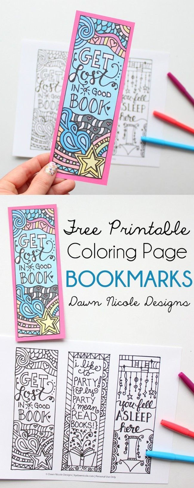 free coloring pages for adults - bookmark