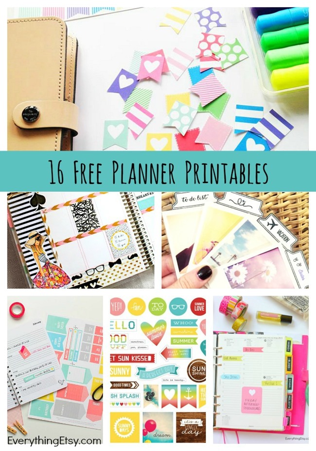 16 Free Planner Printables - Stickers and more on EverythingEtsy.com