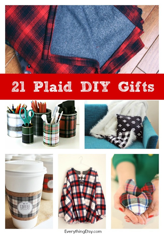 21 Plaid DIY Gifts for you'll love! Lots of no sew projects! EverythingEtsy.com