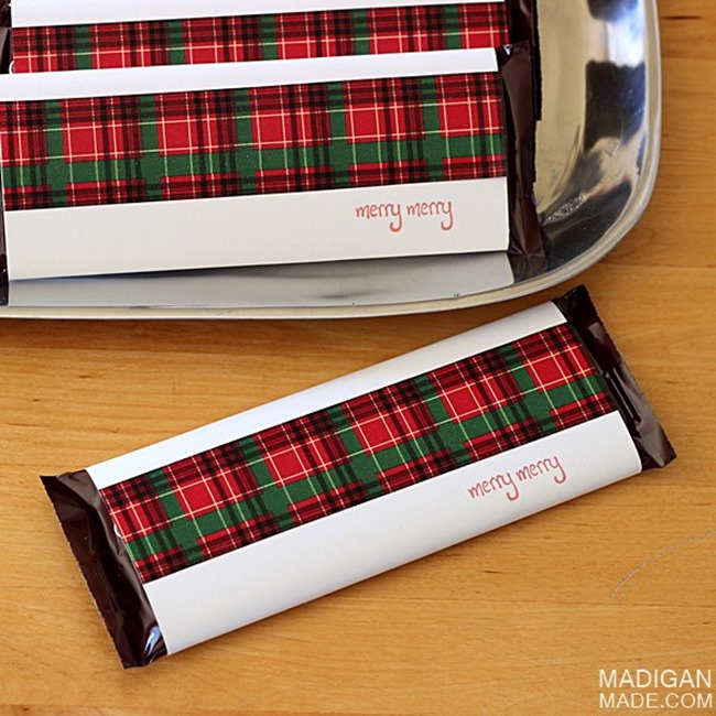 DIY Plaid Gift - Candy Bar