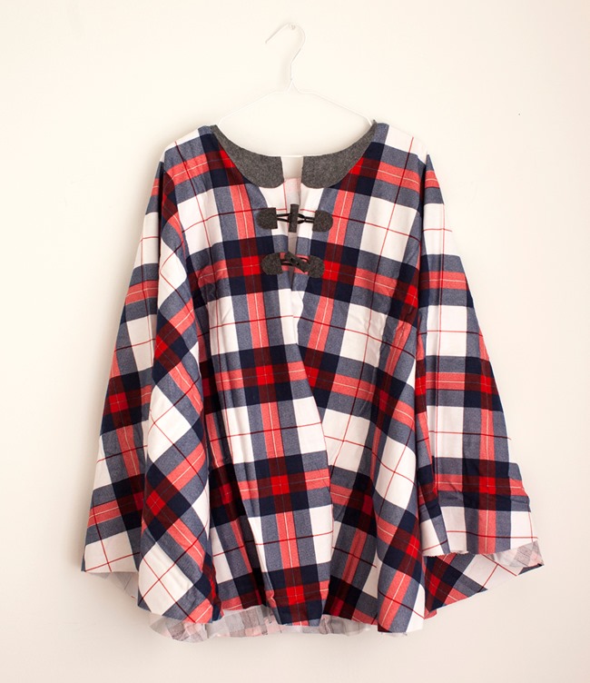 DIY Plaid Gift - Cape tutorial