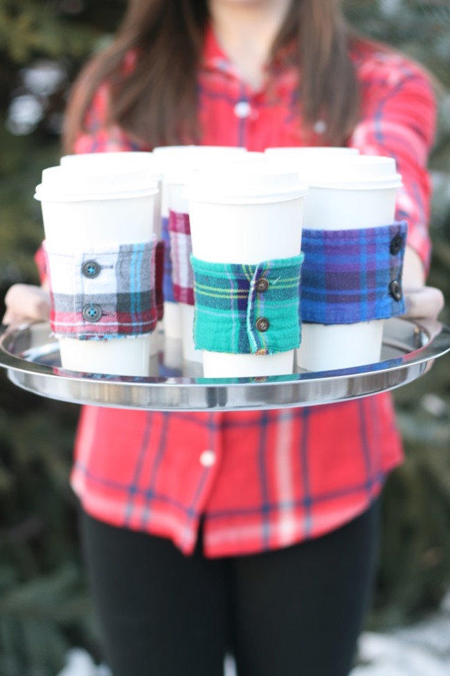 DIY Plaid Gift - Coffee Cozie