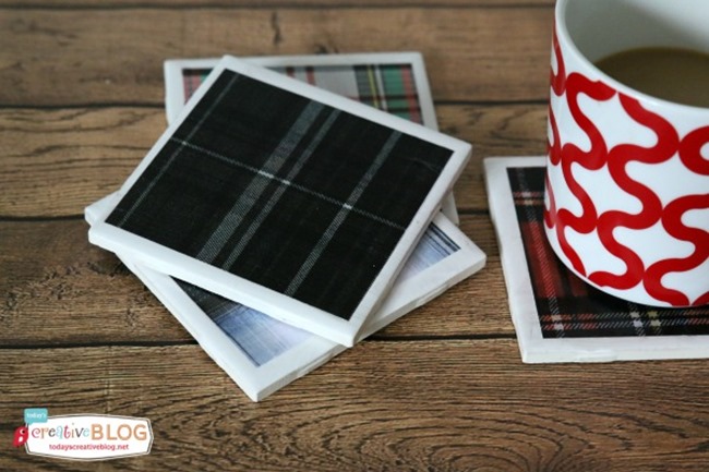 DIY Plaid Gift - Tartan Coasters