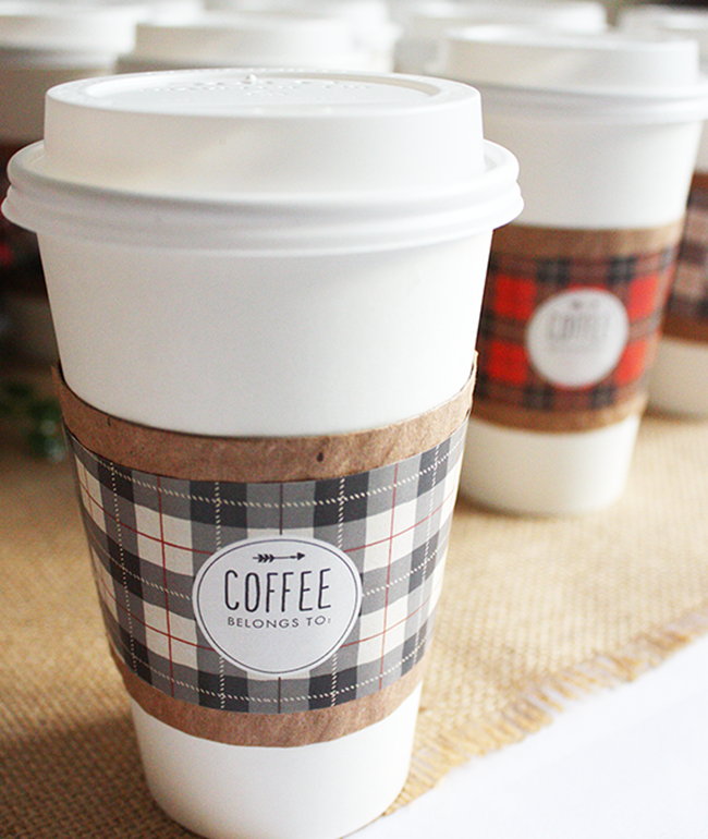 DIY Plaid Gift - coffee sleeve printable