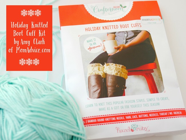 Holiday Knitted Boot Cuff Kit by Amy Clark of MomAdvice.com - Giveaway on EverythingEtsy