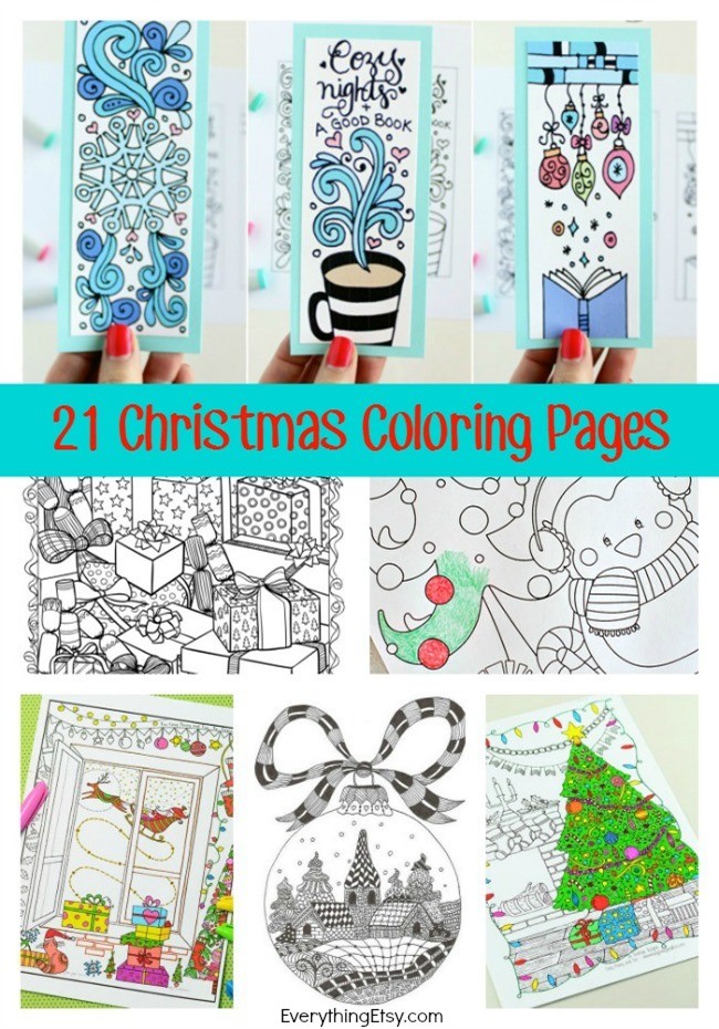 21 Christmas Printable Coloring Pages for Adults and Children