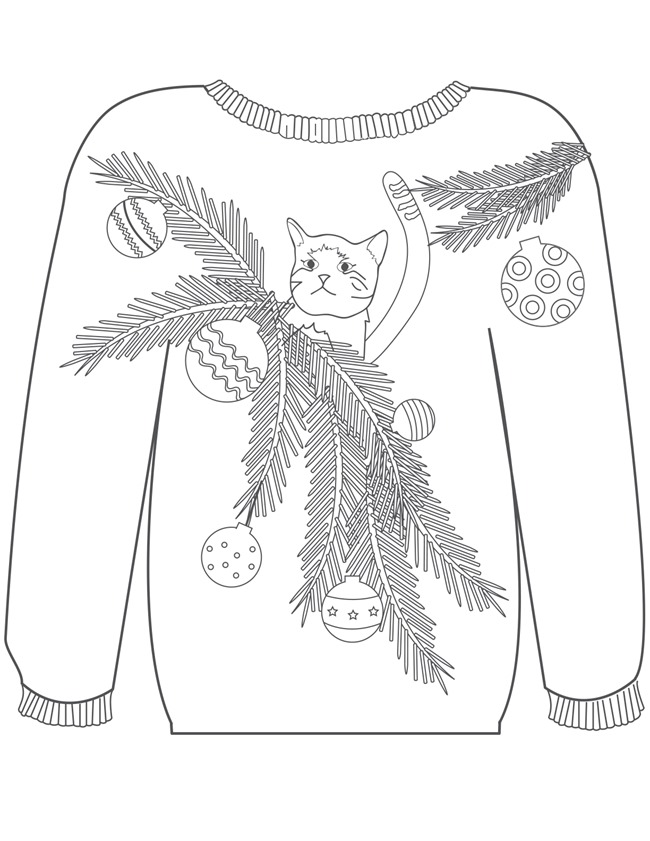 Christmas Coloring Pages - Ugly Sweaters