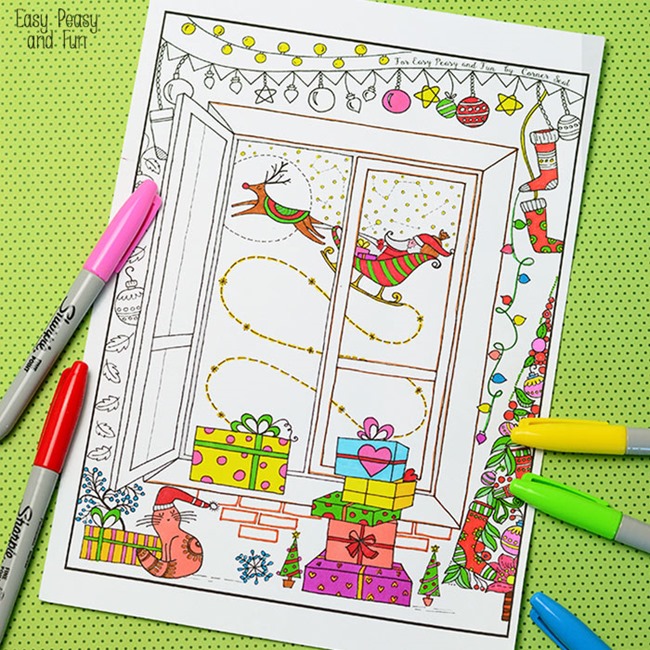 Christmas Coloring Pages for Adults - Night before