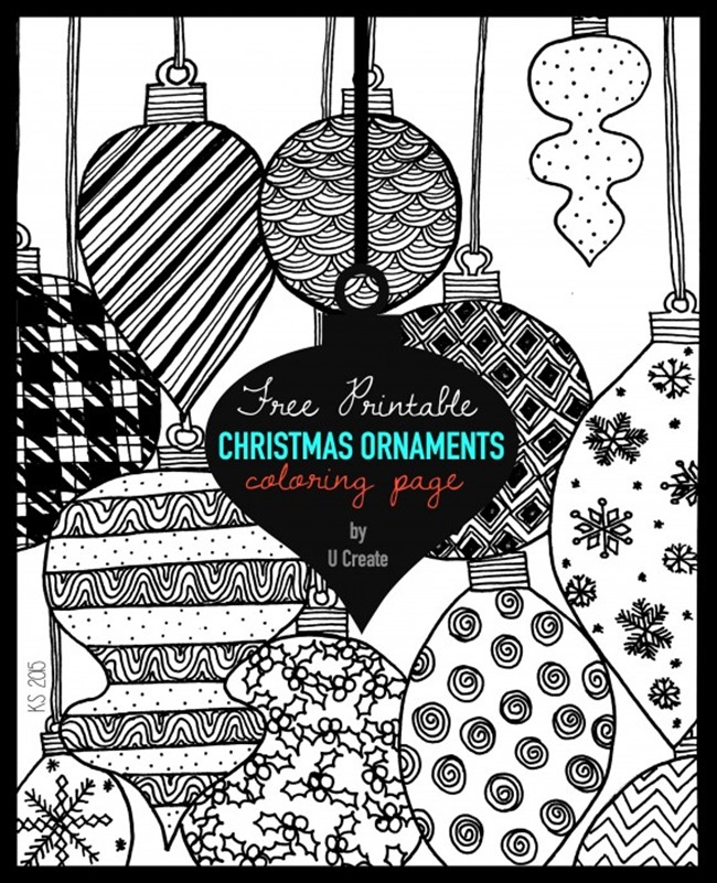 Free Christmas Coloring Pages - Ornaments