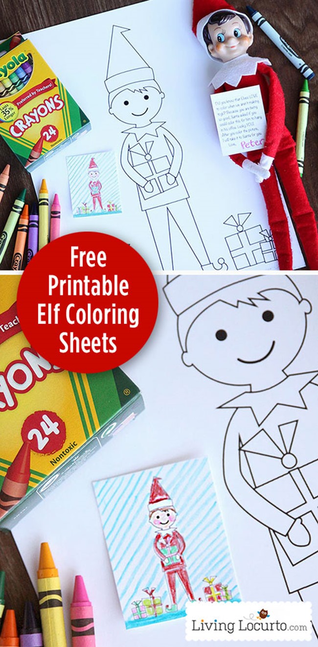 Free Christmas Coloring Pages Printable - Elf on Shelf