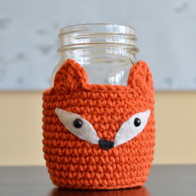 Free crochet pattern - mason jar cozy