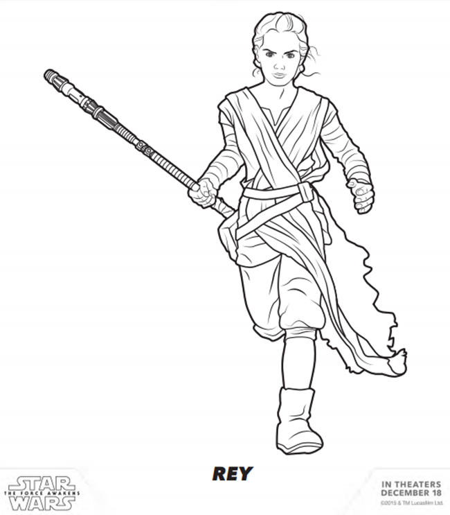 Star Wars Coloring Page - Rey