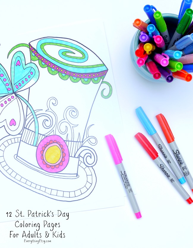 12 St. Patrick's Day Printable Coloring Pages for Adults & Kids - EverythingEtsy.com