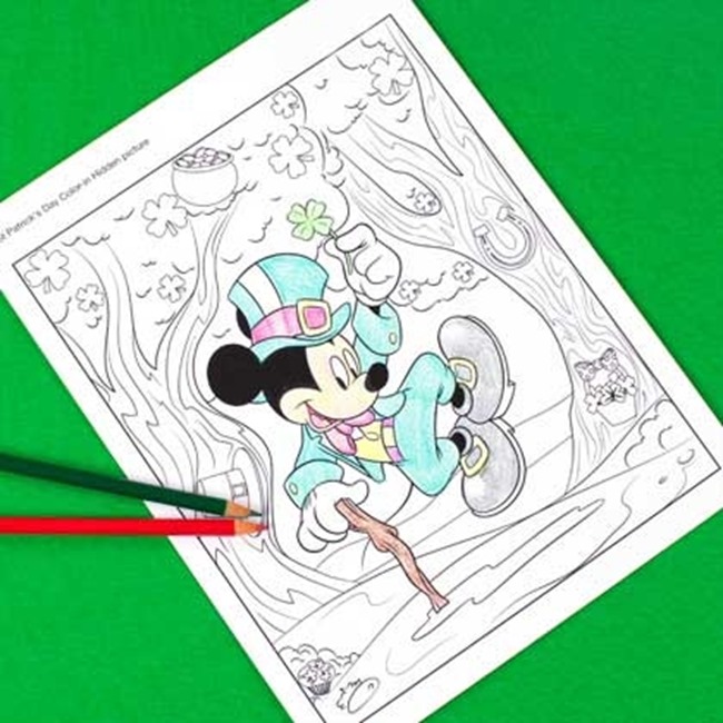 St. Patrick's Day Coloring Pages - Mickey Mouse