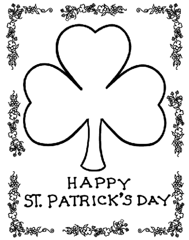 St. Patrick's Day Coloring Pages - Shamrock