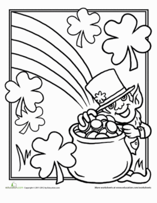 St. Patrick's Day Coloring Pages for Adults & Kids - Rainbow