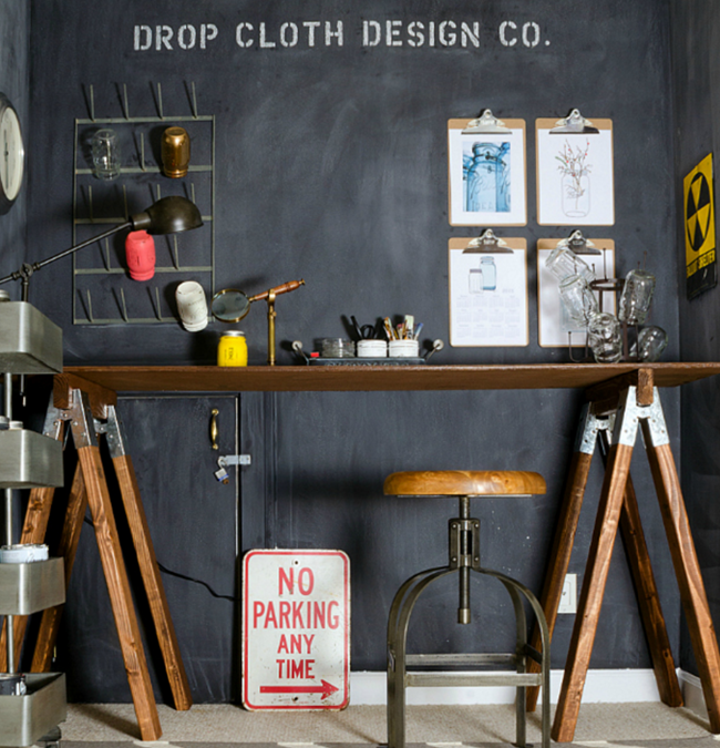 DIY Craft Room Desk - Industrial