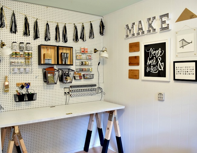 DIY Craft Room Desk - Sawhorse