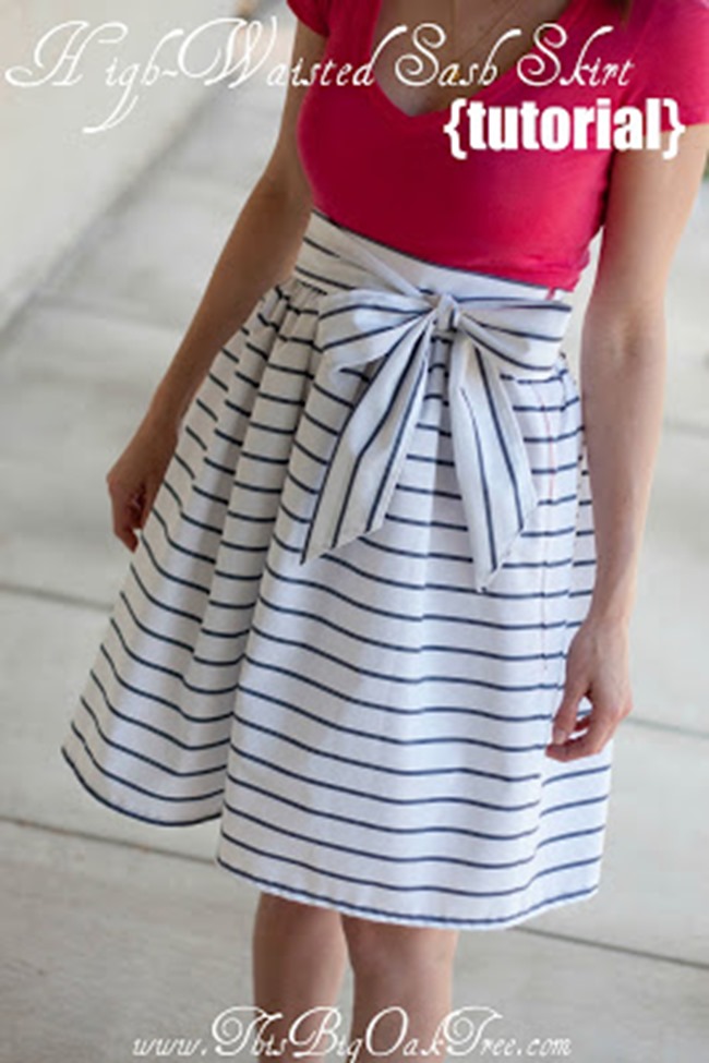 Spring sewing tutorials - stripe skirt