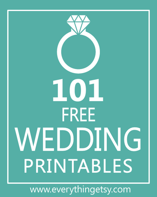 101 free wedding printables