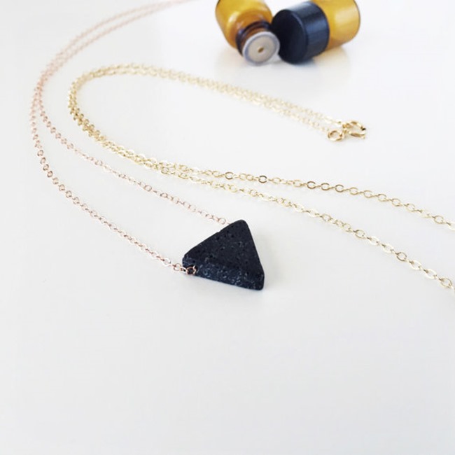 Essential Oil Jewelry - Handmade Triangle Necklace