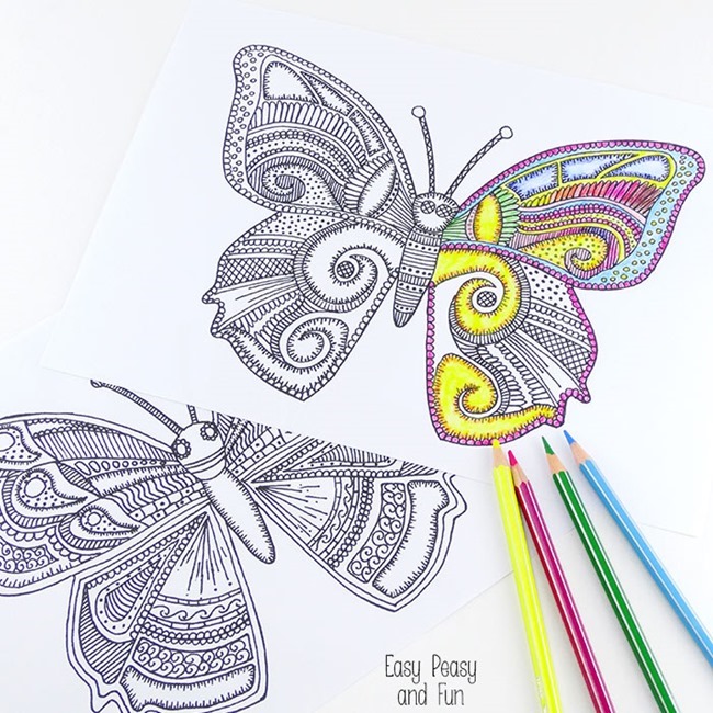 Free Printable Coloring Pages for Summer - Butterfly