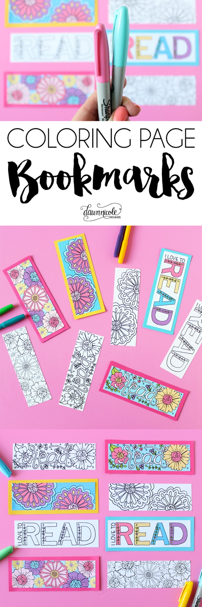 Summer Coloring Pages - bookmarks by Dawn Nicole