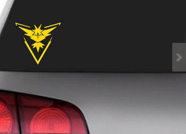 Pokemon Go Gift Ideas on Etsy - Car Team Decal