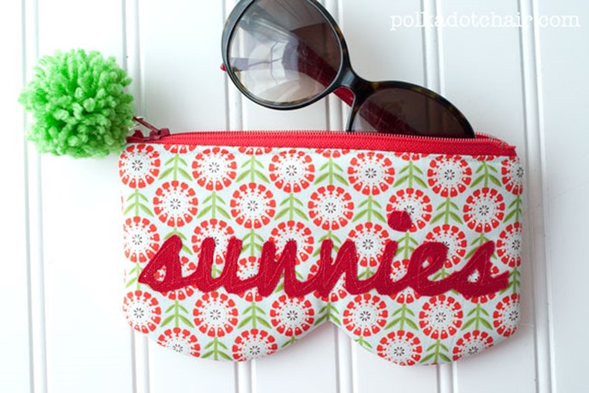 zipper sunglasses pouch pattern - polkadot chair