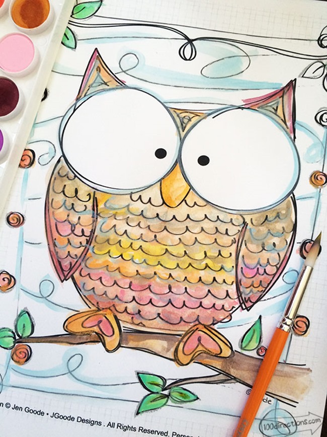 12 Fall Coloring Pages for Adults - Colorful Owl