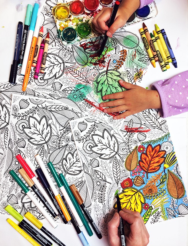 12 Fall Coloring Pages for Adults - Leaves - Alisa Burke