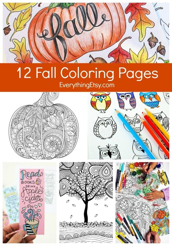 12 Fall Coloring Pages for Adults - Free Printables on EverythingEtsy.com