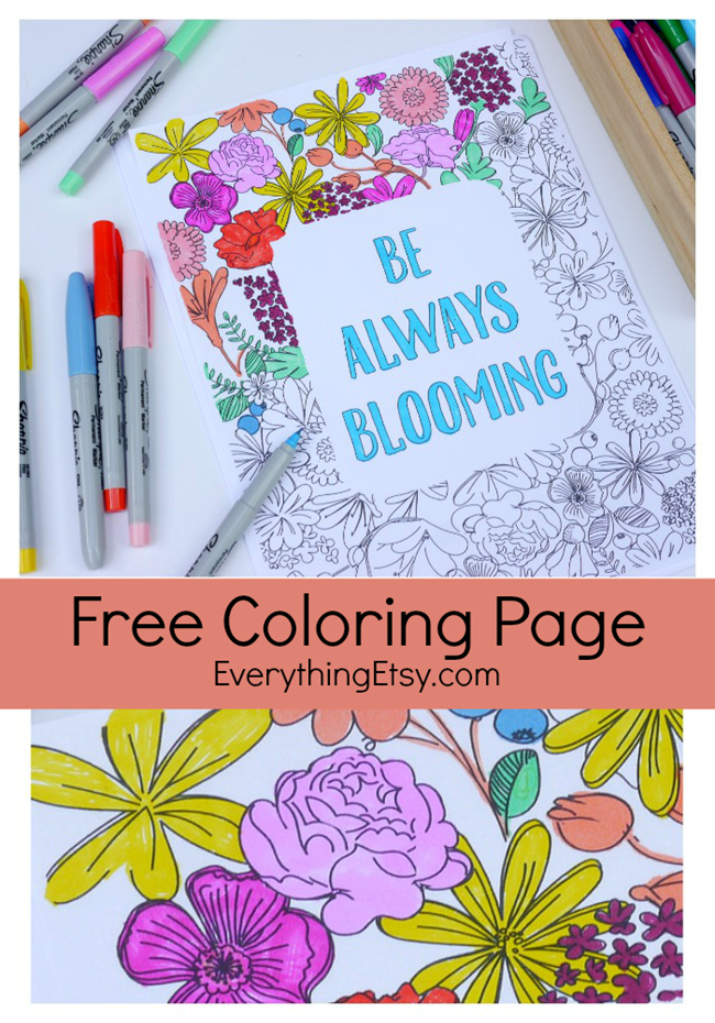 Free Coloring Page Printable for Adults - EverythingEtsy