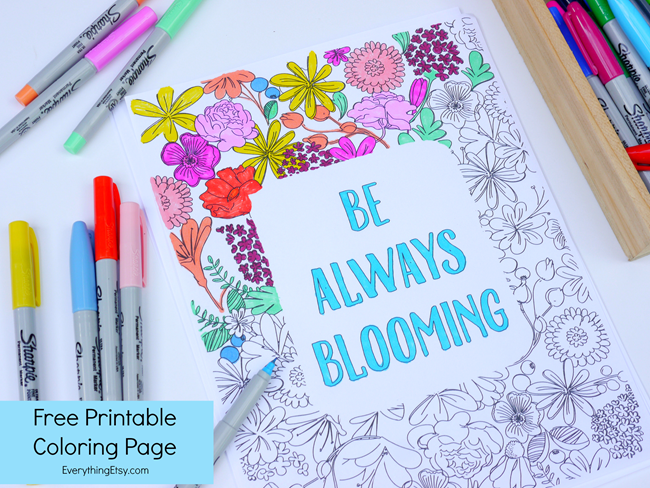Free Printable Coloring Page on EverythingEtsy