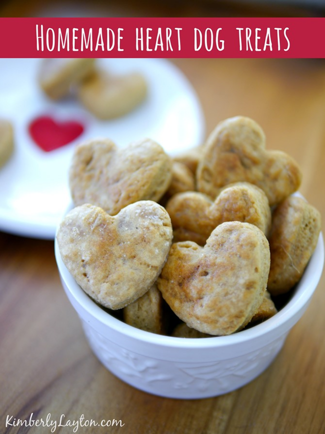 Homemade Heart Dog Treats - Recipe at KimberlyLayton