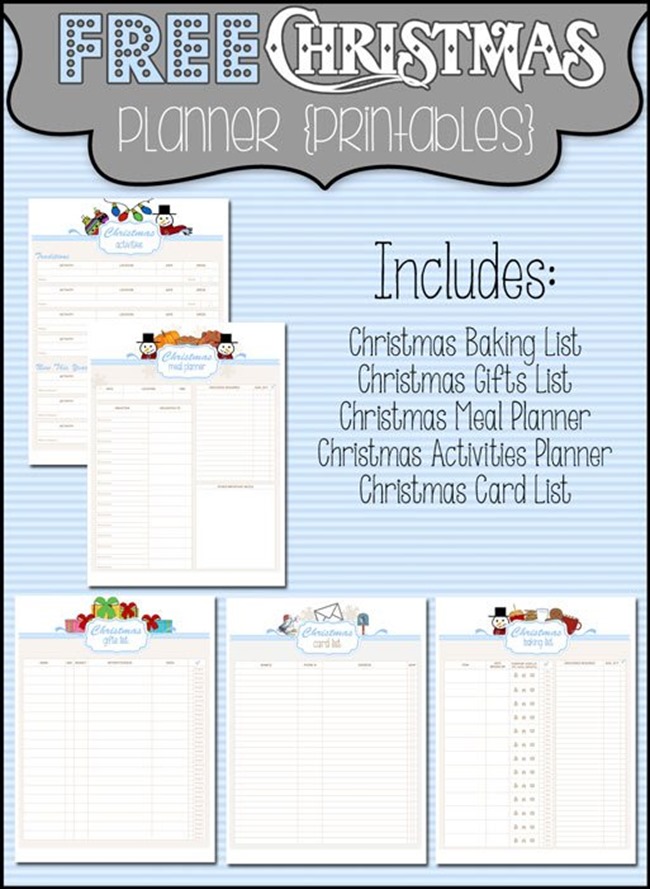 Free Christmas Planner Printables - Baking and more!