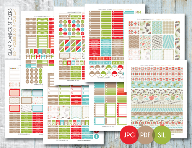 Free Christmas Planner Printables - Seasonal Stickers