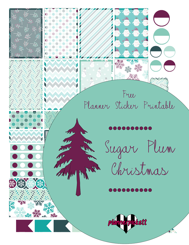 Free Christmas Planner Printables - Sugar Plum Planner Sticker Printables