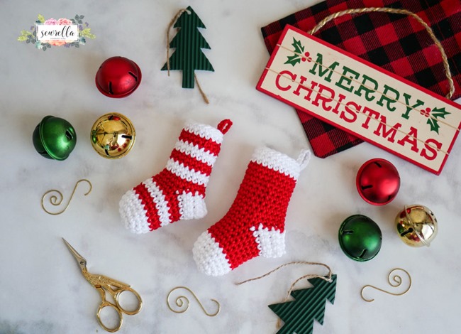 Christmas Crochet Patterns - Free Project Ideas! - Mini Stocking Ornaments