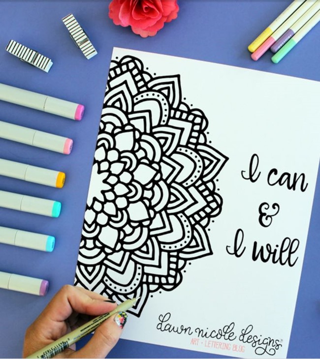 12 Disegni da colorare con citazioni ispiratrici per adulti - Io posso