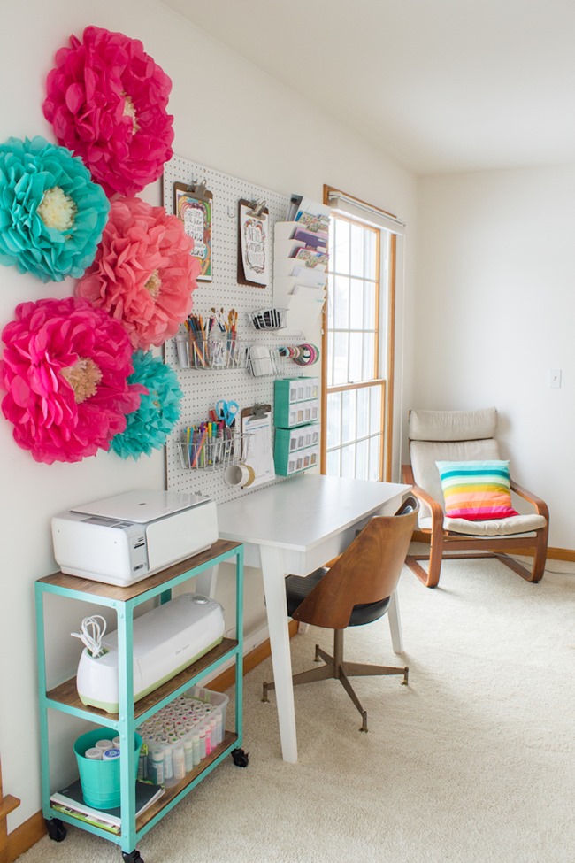 Organized White Craft Room Ideas