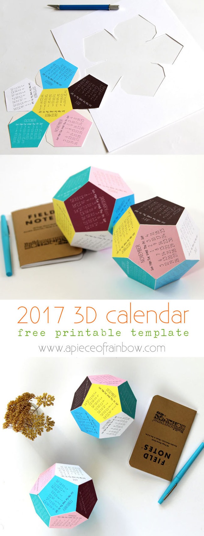 Free 2017 Printable Calendars - 3D