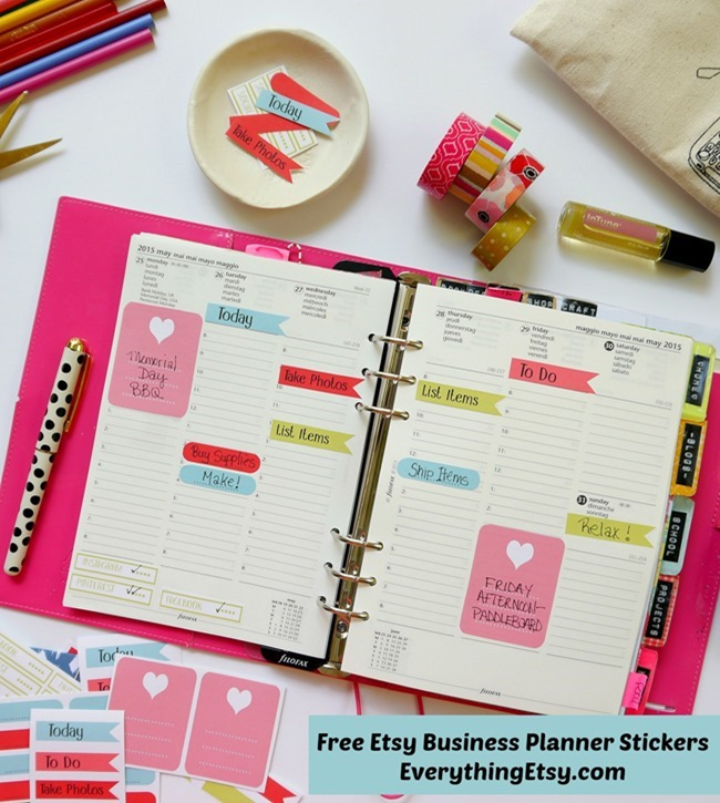 Free Etsy Business Planner Stickers on EverythingEtsy
