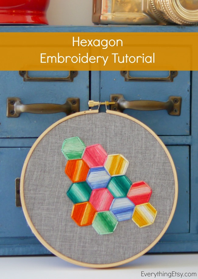 Hexagon Embroidery Tutorial and Inspiration on EverythingEtsy.com