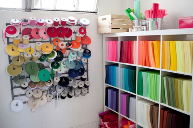 craft room inspiration - Oh Happy Day Ribbon Wall