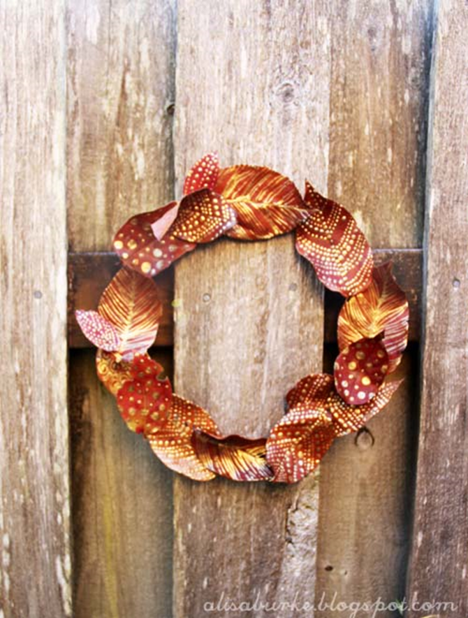 21 Fall Wreath Ideas - Golden Leaves - EverythingEtsy