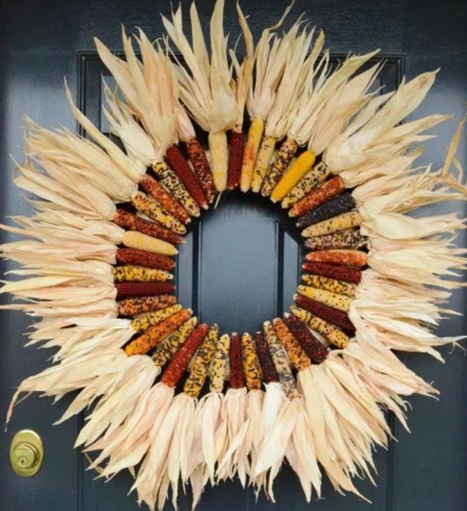 21 Fall Wreath Ideas - Indian Corn - Stone Gables