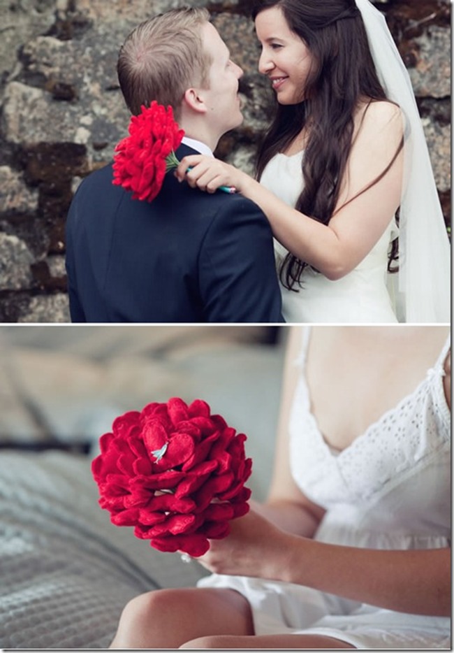 DIY Wedding Bouquets - Felt Hearts