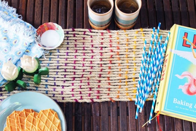 DIY Yarn Decor - Table Runner